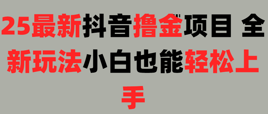 25最新抖音直播撸金项目，小白也能轻松上手！网创吧-网创项目资源站-副业项目-创业项目-搞钱项目网创吧