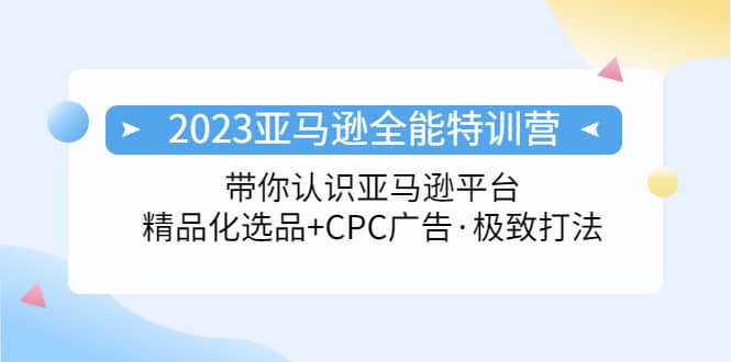 2023亚马逊全能特训营:玩转亚马逊平台+精品化·选品+CPC广告·极致打法网创吧-网创项目资源站-副业项目-创业项目-搞钱项目网创吧