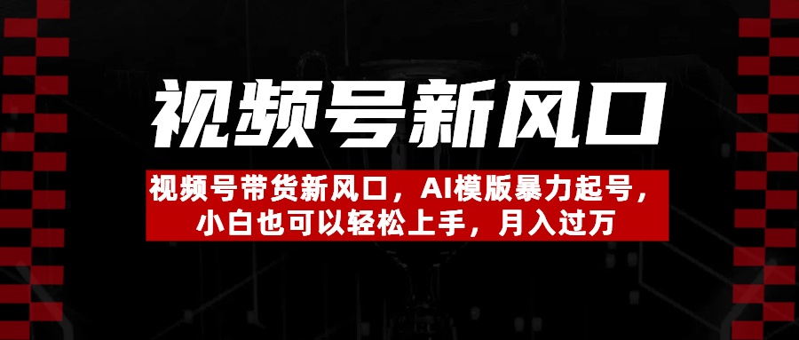 视频号带货新风口，AI模版暴力起号，小白也可以轻松上手，月入过万网创吧-网创项目资源站-副业项目-创业项目-搞钱项目网创吧