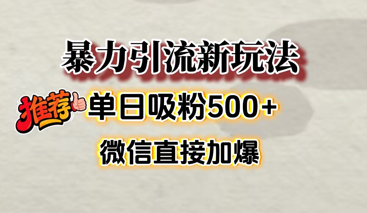 微信加爆的引流超级方法,单日吸粉500➕网创吧-网创项目资源站-副业项目-创业项目-搞钱项目网创吧