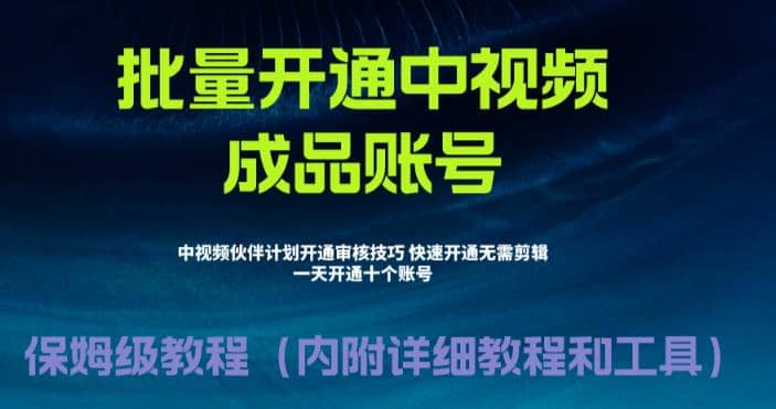 外面收费1980暴力开通中视频计划教程,附 快速通过中视频伙伴计划的办法网创吧-网创项目资源站-副业项目-创业项目-搞钱项目网创吧