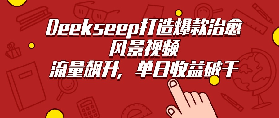 Deekseep打造爆款治愈风景视频，流量飙升，单日收益破千网创吧-网创项目资源站-副业项目-创业项目-搞钱项目网创吧