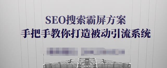 SEO搜索霸屏方案,手把手教你打造被动引流系统【视频课程】网创吧-网创项目资源站-副业项目-创业项目-搞钱项目网创吧