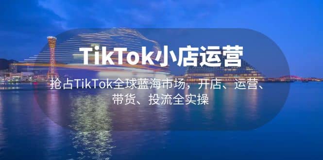 TikTok小店运营 抢占TikTok全球蓝海市场，开店、运营、带货、投流全实操网创吧-网创项目资源站-副业项目-创业项目-搞钱项目网创吧