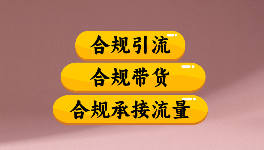 合规引流、合规并且高效地做带货、合规承接流量（揭秘）网创吧-网创项目资源站-副业项目-创业项目-搞钱项目网创吧