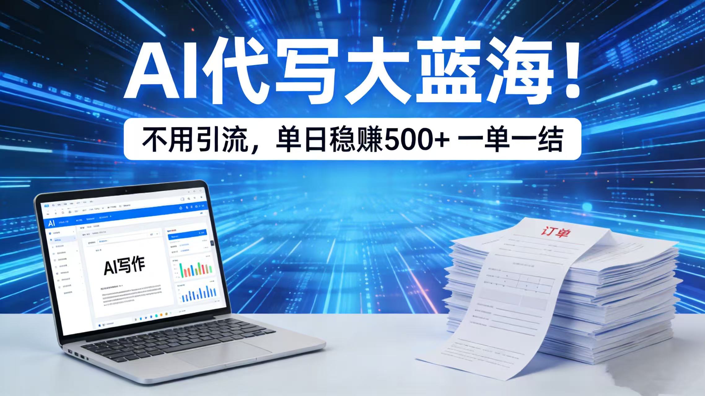 AI 代写大蓝海!不用引流,单日稳赚 500 + 一单一结网创吧-网创项目资源站-副业项目-创业项目-搞钱项目网创吧