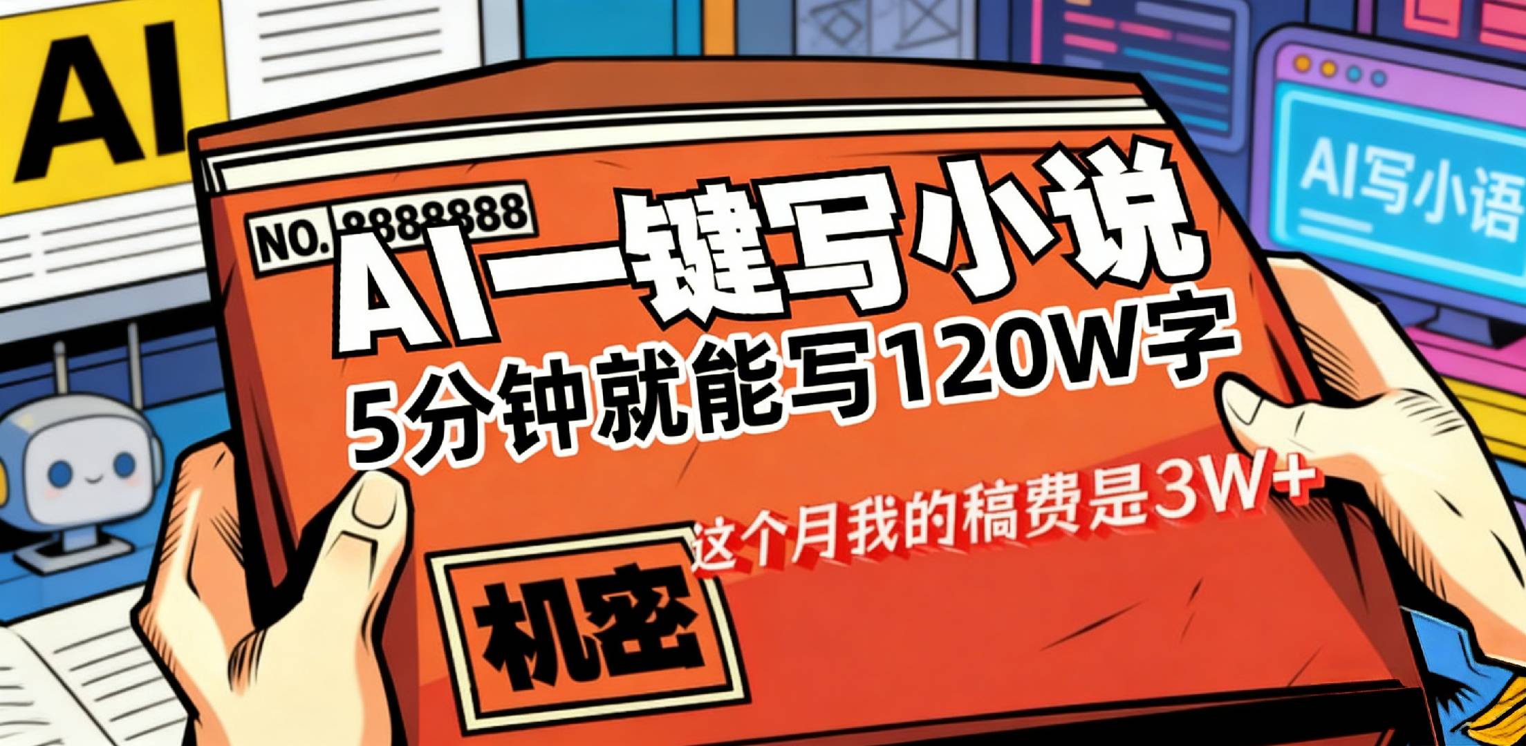 这个月我的稿费又是3W+,用AI写小说真的是太牛了,5分钟就能120W字网创吧-网创项目资源站-副业项目-创业项目-搞钱项目网创吧